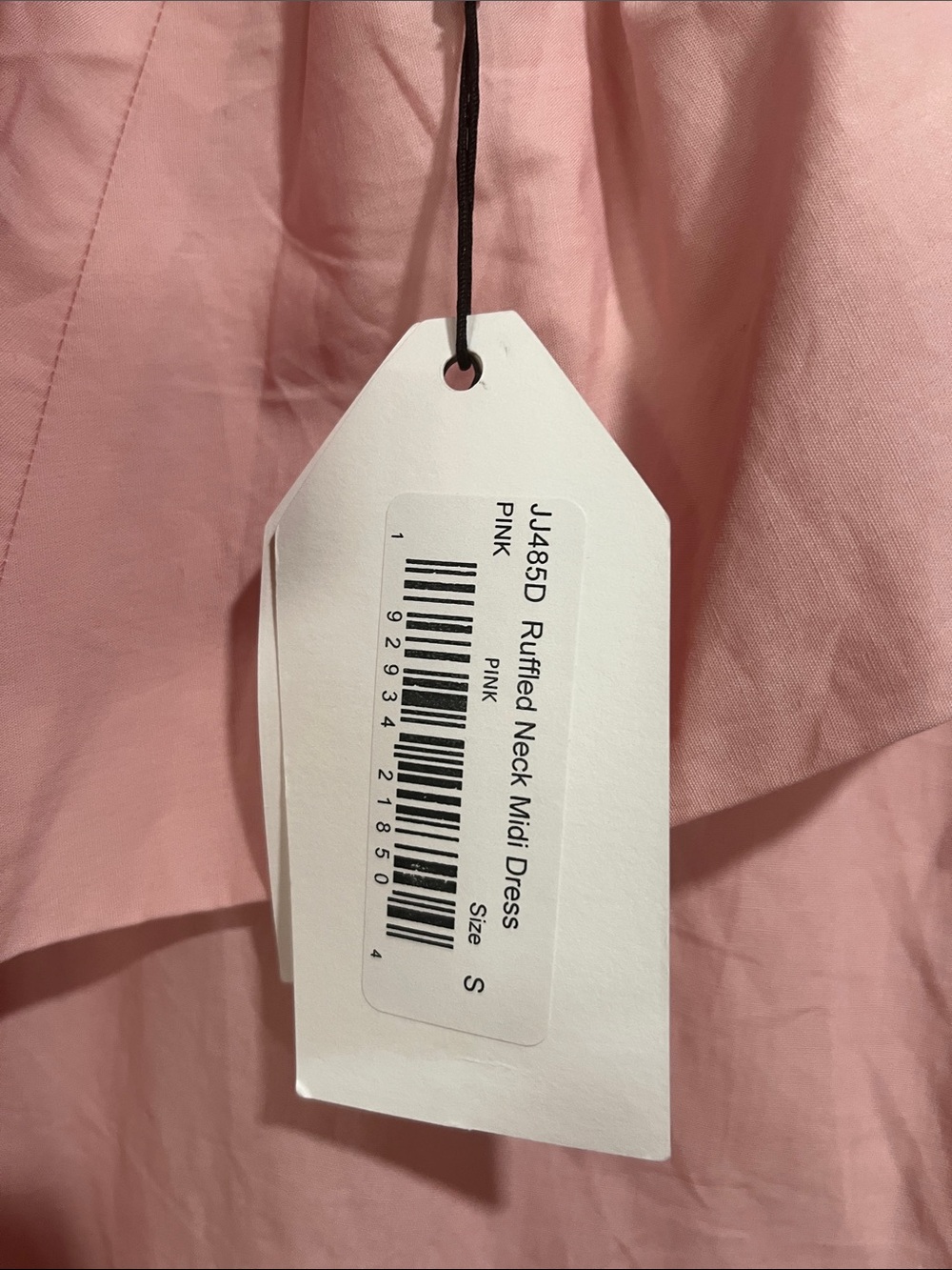 English Factory Pink Ruffled Neck Tiered Midi Dress S Small New with Tags NWT - Picture 5 of 5